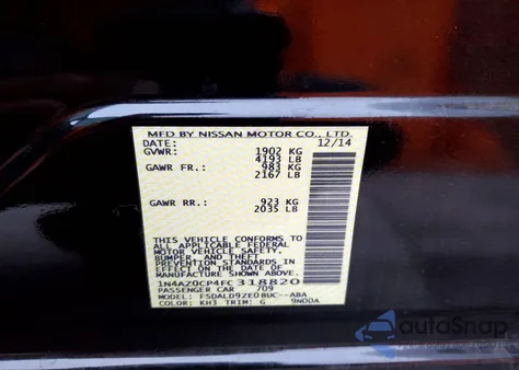 2015 Nissan Leaf S z USA, uszkodzony, nr VIN 1N4AZ0CP4FC318820